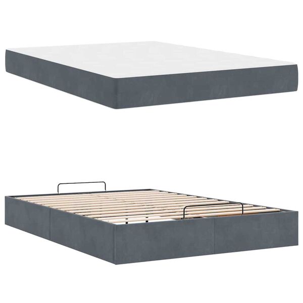 vidaXL Σκελετός Κρεβατιού Σκούρο γκρι 160 x 200 cm Βελούδο