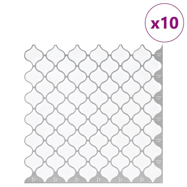 vidaXL Tile &Lambda;&alpha;&mu;&pi;&tau;ή&rho;&alpha; 10 pcs &Lambda;&epsilon;&upsilon;&kappa;ό 27 x 27 &epsilon;&kappa;. &Pi;&omicron;&lambda;&upsilon;&omicron;&upsilon;&rho;&epsilon;&theta;ά&nu;&eta; &kappa;&alpha;&iota; PET