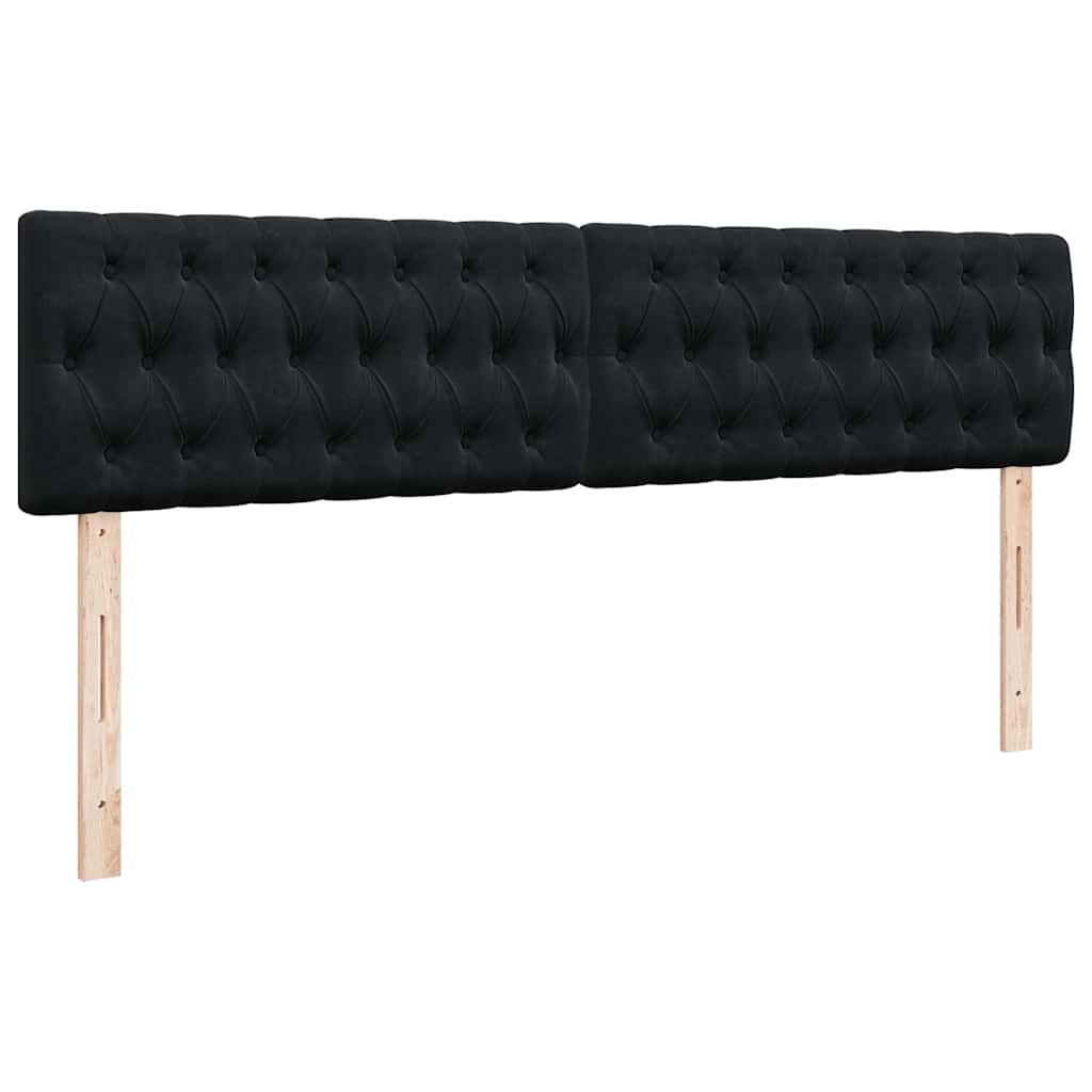 vidaXL Οθωμανικό κρεβάτι με στρώματα & LEDs Μαύρο 160x200cm Velvet