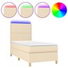 vidaXL &Kappa;&rho;&epsilon;&beta;ά&tau;&iota; Boxspring &mu;&epsilon; &Sigma;&tau;&rho;ώ&mu;&alpha; & LED &Kappa;&rho;&epsilon;&mu; 90x200 &epsilon;&kappa;. &Upsilon;&phi;&alpha;&sigma;&mu;ά&tau;&iota;&nu;&omicron;