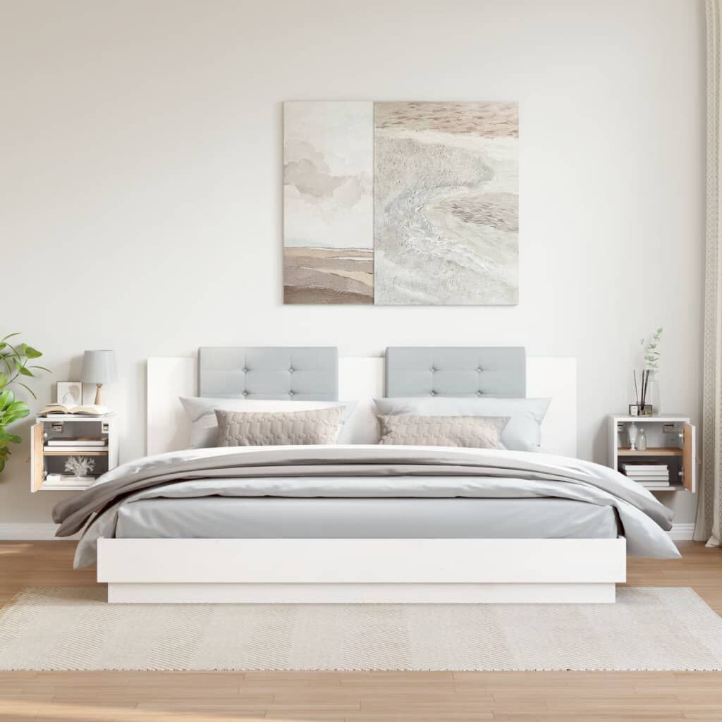 vidaXL Ντουλάπια Τοίχου 2 τεμ. Λευκά 80x30x30 εκ. Μασίφ Ξύλο Πεύκου