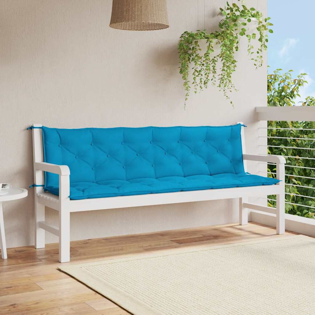 vidaXL Μαξιλάρι Πάγκου Κήπου Αν. Μπλε 200x(50+50)x7 εκ. Ύφασμα Oxford