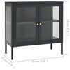 vidaXL Μπουφές Ανθρακί 70 x 35 x 70 εκ. από Ατσάλι και Γυαλί