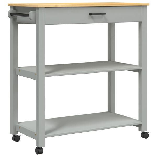 vidaXL Τρόλεϊ Κουζίνας MONZA 84 x 40 x 88,5 εκ. από Μασίφ Ξύλο Πεύκου