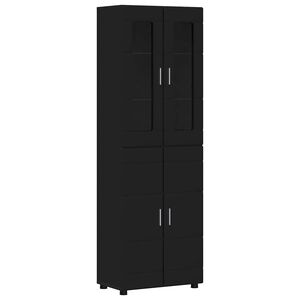 vidaXL Highboard FLORIN &Mu;&alpha;ύ&rho;&omicron; 60 x 35 x 182 &epsilon;&kappa;. &Epsilon;&pi;&epsilon;&xi;&epsilon;&rho;&gamma;&alpha;&sigma;&mu;έ&nu;&omicron; &xi;ύ&lambda;&omicron;
