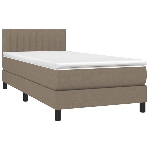 vidaXL &Kappa;&rho;&epsilon;&beta;ά&tau;&iota; Boxspring &mu;&epsilon; &Sigma;&tau;&rho;ώ&mu;&alpha; Taupe 90x200 &epsilon;&kappa;. &Upsilon;&phi;&alpha;&sigma;&mu;ά&tau;&iota;&nu;&omicron;