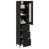 vidaXL Highboard &Mu;&alpha;ύ&rho;&eta; &Omicron;&xi;&upsilon;ά 34,5 x 34 x 180 &epsilon;&kappa;. &Epsilon;&pi;&epsilon;&xi;&epsilon;&rho;&gamma;&alpha;&sigma;&mu;έ&nu;&omicron; &xi;ύ&lambda;&omicron;