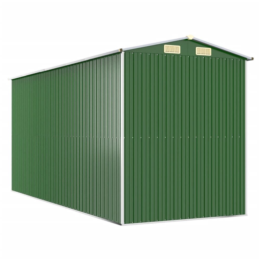 vidaXL Αποθήκη Κήπου Πράσινη 192x440x223 εκ. Γαλβανισμένο Ατσάλι