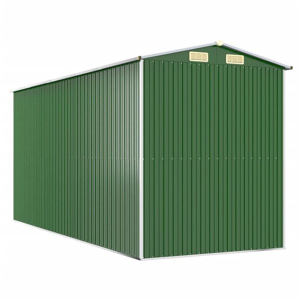 vidaXL Αποθήκη Κήπου Πράσινη 192x440x223 εκ. Γαλβανισμένο Ατσάλι
