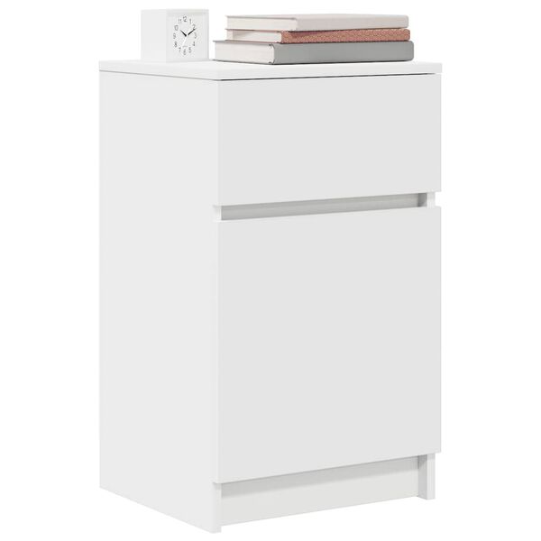 vidaXL Κομοδίνο λευκό 39x35x65 cm Κατασκευασμένο ξύλο
