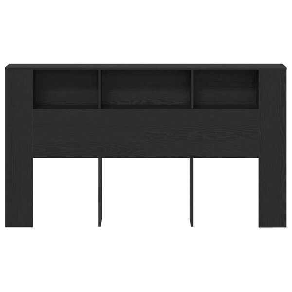 vidaXL Κρεβάτι με Κεφαλάρι Μαύρη δρυς 180 x 18.5 x 102.5 εκ.