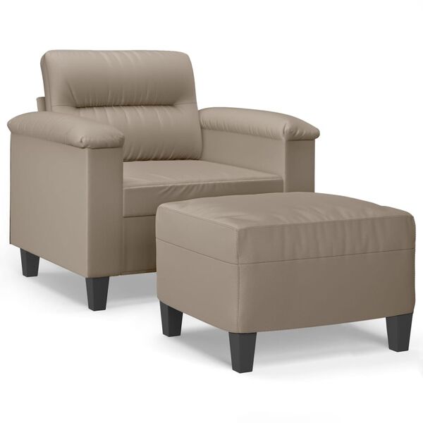 vidaXL Πολυθρόνα Taupe 60 εκ. από Ύφασμα Μικροϊνών με Υποπόδιο