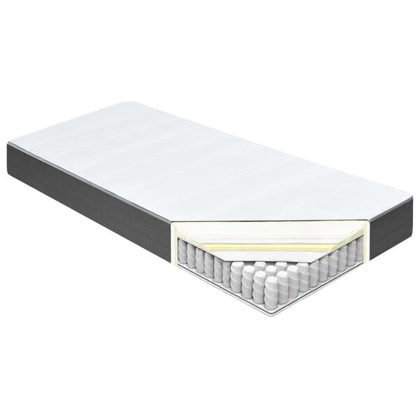 vidaXL Κρεβάτι Boxspring Σκούρο Γκρι 80 x 200 εκ. Υφασμάτινο