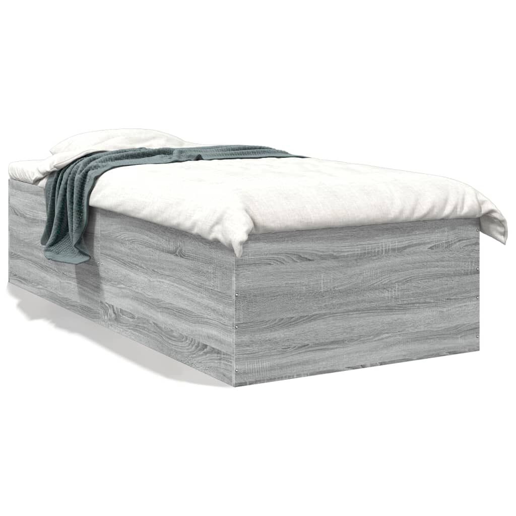 vidaXL Πλαίσιο Κρεβατιού Γκρι Sonoma 90 x 190 εκ. Επεξεργασμένο Ξύλο