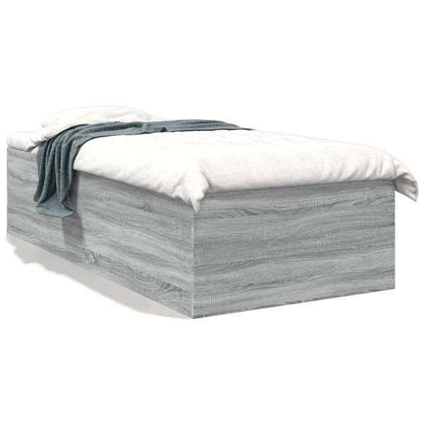 vidaXL Πλαίσιο Κρεβατιού Γκρι Sonoma 90 x 190 εκ. Επεξεργασμένο Ξύλο