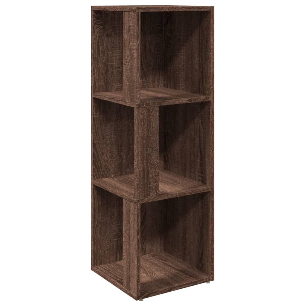 vidaXL Γωνιακό Έπιπλο Καφέ δρυς 33x33x100 εκ. από Επεξεργ. Ξύλο