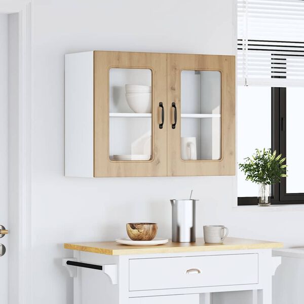 vidaXL Ντουλάπι κουζίνας με γυάλινη πόρτα "Kalmar" Artisan Oak