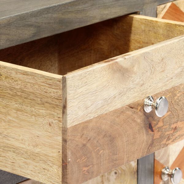 vidaXL Ντουλάπι με Συρτάρια Γκρι 75 x 30 x 60 εκ. Μασίφ Ξύλο Μάνγκο