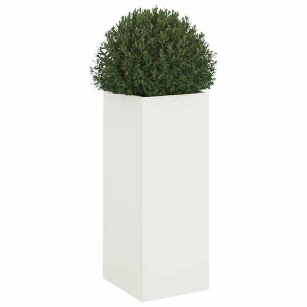 vidaXL Ζαρντινιέρα Λευκή 32x29x75 εκ. από Χάλυβα