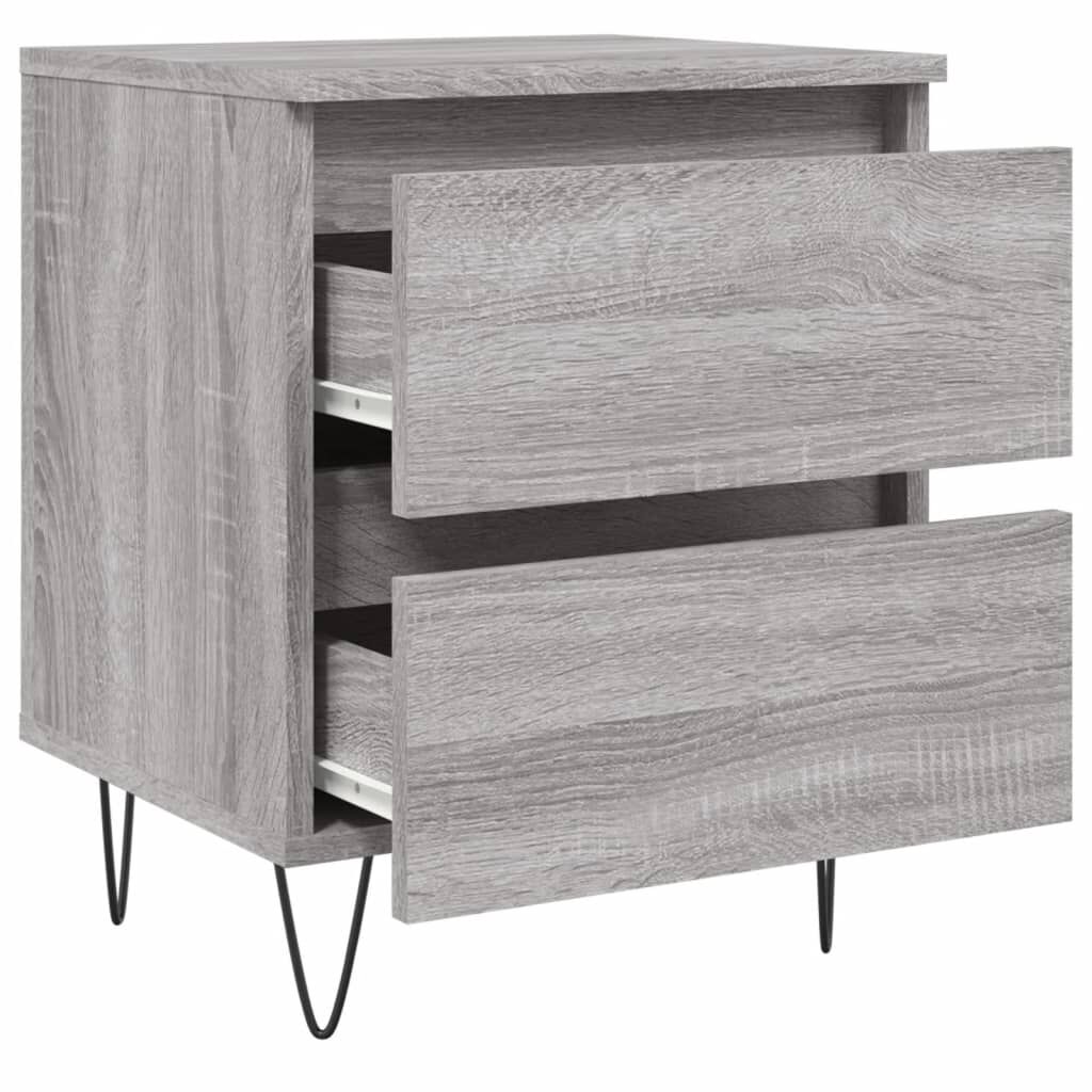 vidaXL Κομοδίνα 2 τεμ. Γκρι Sonoma 40x35x50 εκ. από Επεξεργασμένο Ξύλο