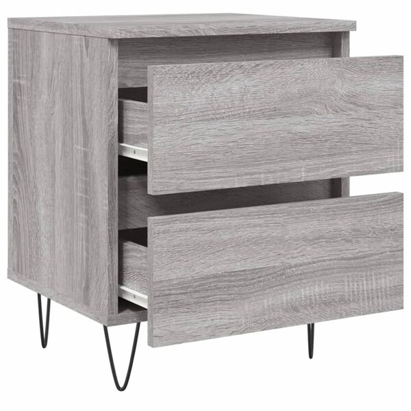 vidaXL Κομοδίνα 2 τεμ. Γκρι Sonoma 40x35x50 εκ. από Επεξεργασμένο Ξύλο