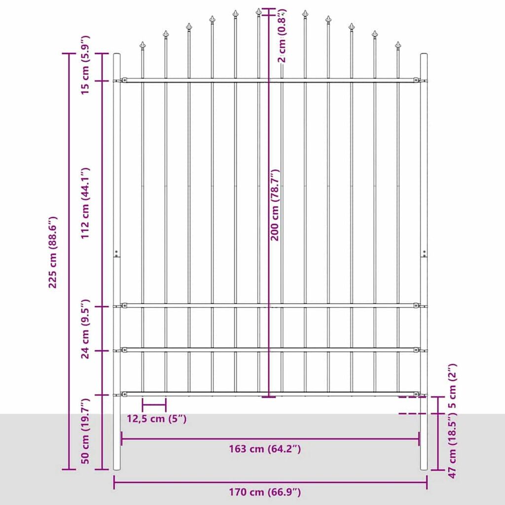 vidaXL Φράχτης Κήπου Λευκό 1190 x 200 εκ.