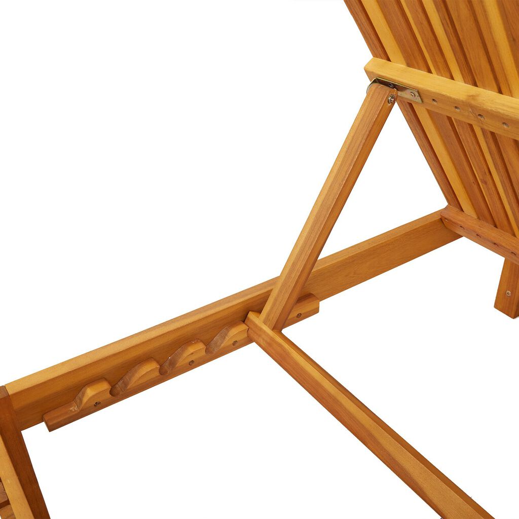 vidaXL Ξαπλώστρα με μαξιλάρι Καφέ 200 x 55 x 94εκ Μασίφ ξύλο ακακίας