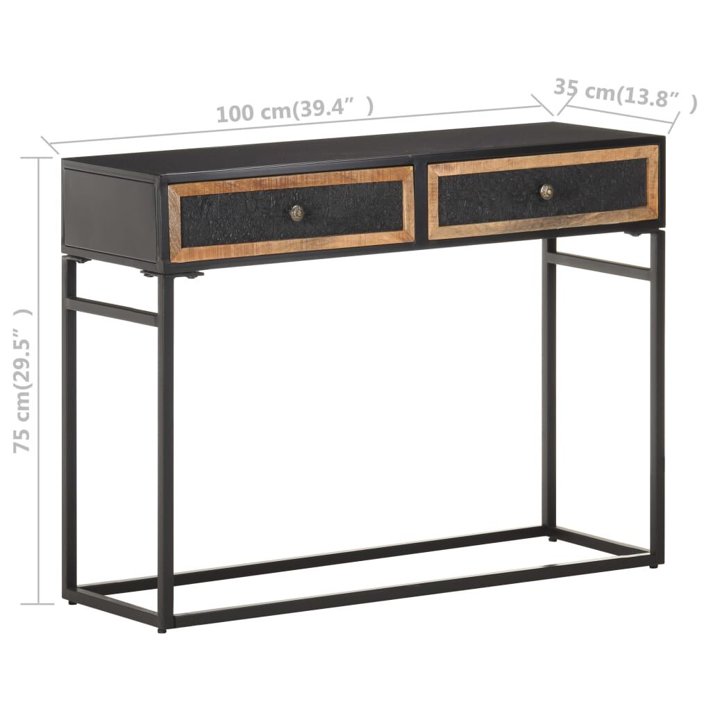 vidaXL Τραπέζι Κονσόλα 100 x 35 x 75 εκ. από Μασίφ Ξύλο Μάνγκο