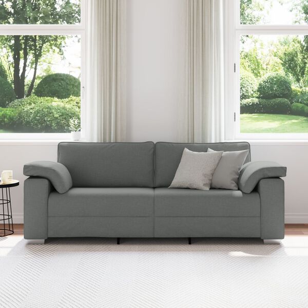 vidaXL Καναπές Τριών Θέσεων Σκούρο Γκρι 178 cm Υφάσματος