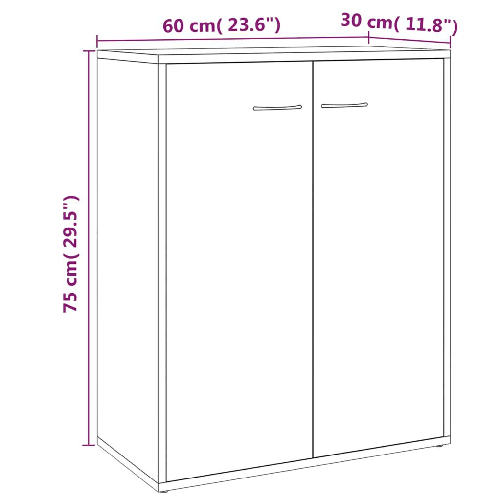 vidaXL Ντουλάπι Γκρι Sonoma 60x30x75 εκ. από Επεξεργασμένο Ξύλο