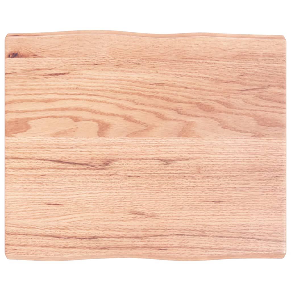 vidaXL Επιφ Τραπεζιού Αν Καφέ 60x50x(2-4)εκ. Ακατέργ. Μασίφ Ξύλο Δρυός