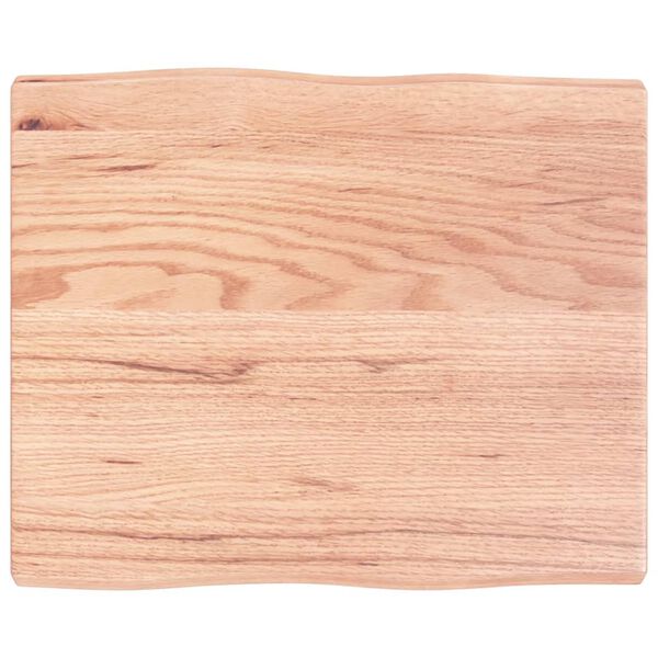 vidaXL Επιφ Τραπεζιού Αν Καφέ 60x50x(2-4)εκ. Ακατέργ. Μασίφ Ξύλο Δρυός