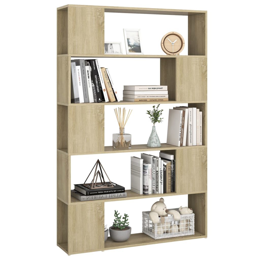 vidaXL Βιβλιοθήκη/Διαχωρ. Χώρου Sonoma Δρυς 100x24x155 εκ. Επεξ. Ξύλο