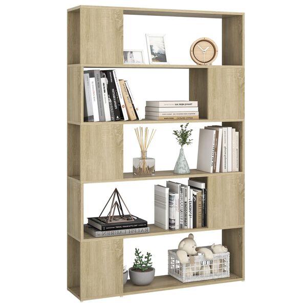 vidaXL Βιβλιοθήκη/Διαχωρ. Χώρου Sonoma Δρυς 100x24x155 εκ. Επεξ. Ξύλο