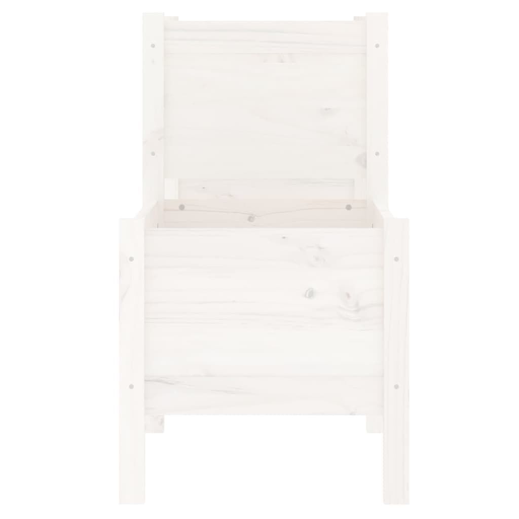 vidaXL Ζαρντινιέρα Λευκή 245,5x44x75 εκ. από Μασίφ Ξύλο Πεύκου