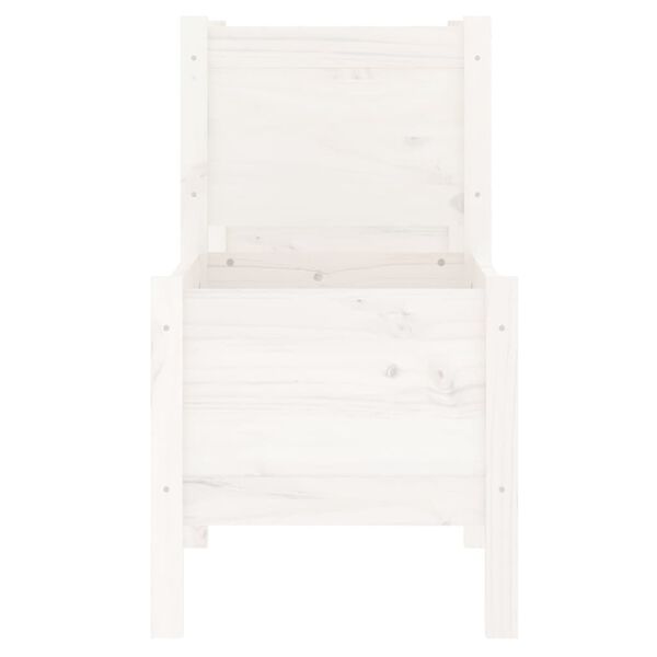 vidaXL Ζαρντινιέρα Λευκή 245,5x44x75 εκ. από Μασίφ Ξύλο Πεύκου