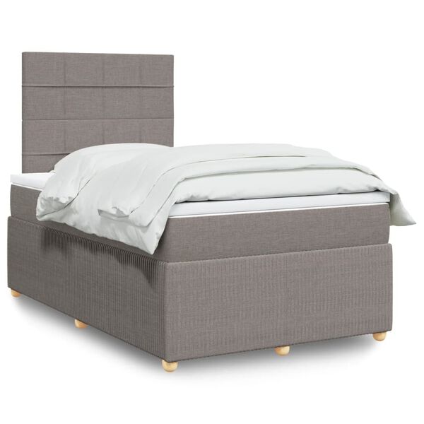 vidaXL &Kappa;&rho;&epsilon;&beta;ά&tau;&iota; Boxspring &mu;&epsilon; &Sigma;&tau;&rho;ώ&mu;&alpha; Taupe 120x200 &epsilon;&kappa;. &Upsilon;&phi;&alpha;&sigma;&mu;ά&tau;&iota;&nu;&omicron;