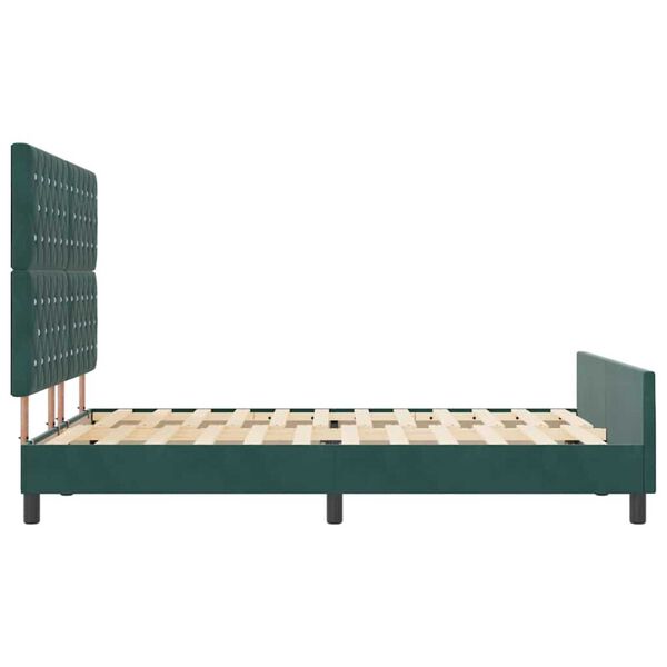 vidaXL Σκελετός Κρεβατιού Σκούρο πράσινο 140 x 190 cm Βελούδο