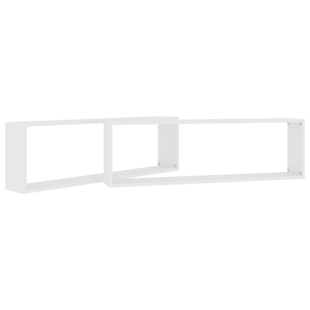 vidaXL Ράφια Κύβοι Τοίχου 2 τεμ. Λευκά 100 x 15 x 30 εκ. Επεξ. Ξύλο