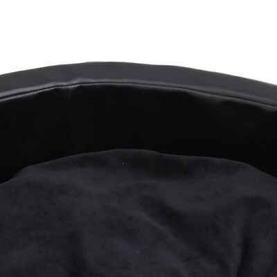 vidaXL Κρεβάτι Σκύλου Μαύρο 69 x 59 x 19 εκ. Βελουτέ/Συνθετικό Δέρμα