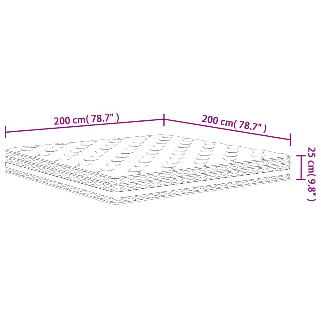 vidaXL Στρώμα με Pocket Springs Μεσαία Σκληρότητα 200 x 200 εκ.