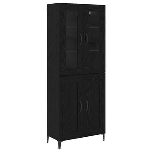 vidaXL Highboard &Mu;&alpha;ύ&rho;&eta; &Omicron;&xi;&upsilon;ά 69,5 x 34 x 180 &epsilon;&kappa;. &Epsilon;&pi;&epsilon;&xi;&epsilon;&rho;&gamma;&alpha;&sigma;&mu;έ&nu;&omicron; &xi;ύ&lambda;&omicron;