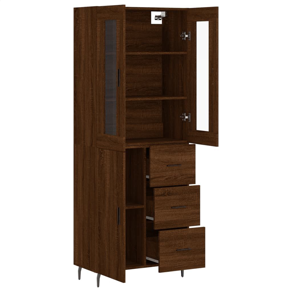 vidaXL Ντουλάπι Καφέ Δρυς 69,5 x 34 x 180 εκ. από Επεξεργασμένο Ξύλο