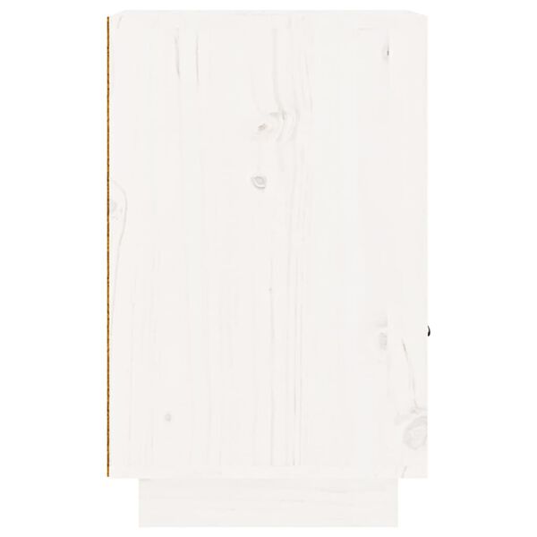 vidaXL Κομοδίνο Λευκό 40 x 34 x 55 εκ. από Μασίφ Ξύλο Πεύκου