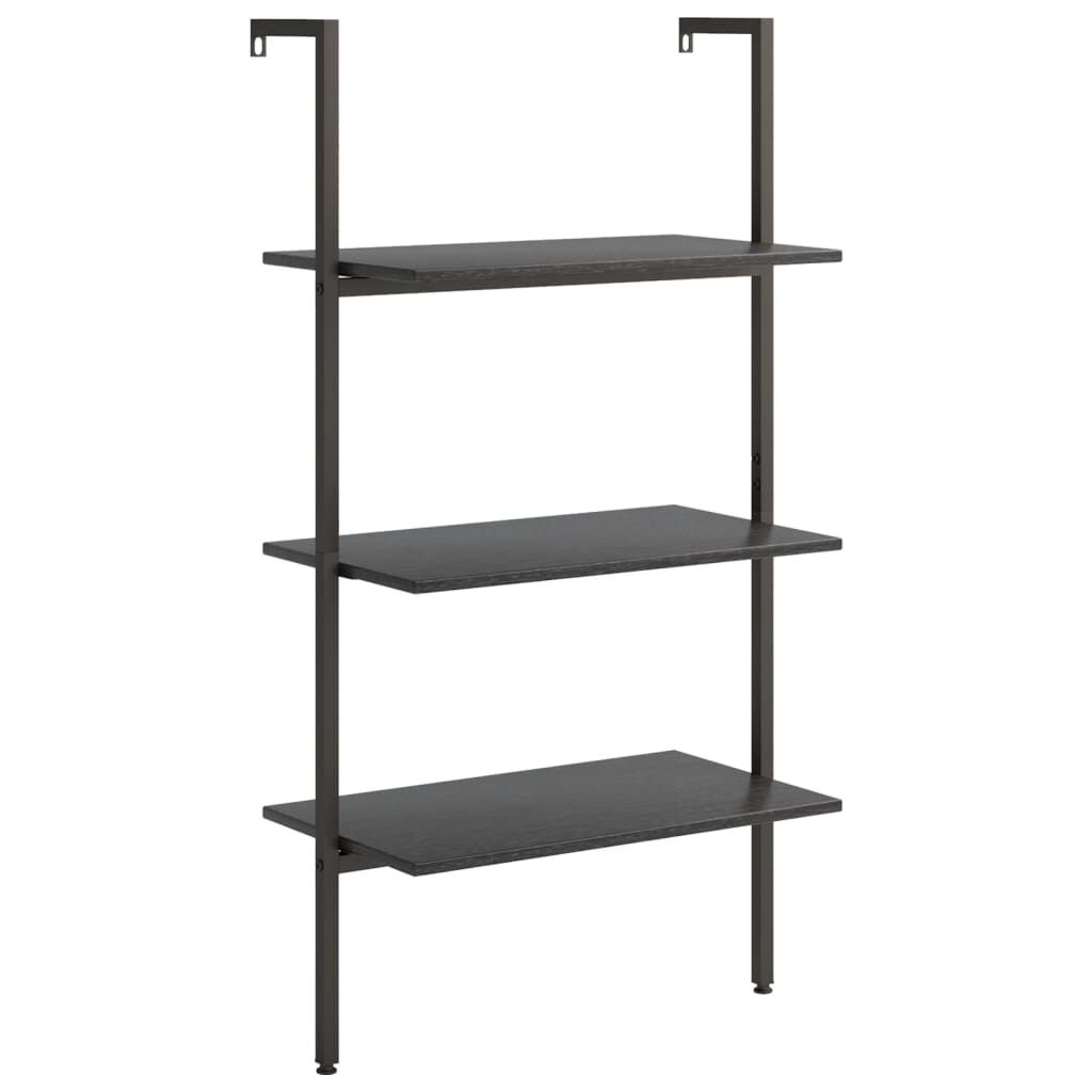 vidaXL Ραφιέρα Κεκλιμένη 3 Επιπέδων Μαύρη 64x35x120,5 εκ.