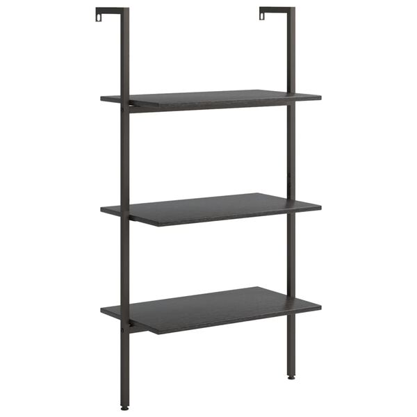 vidaXL Ραφιέρα Κεκλιμένη 3 Επιπέδων Μαύρη 64x35x120,5 εκ.