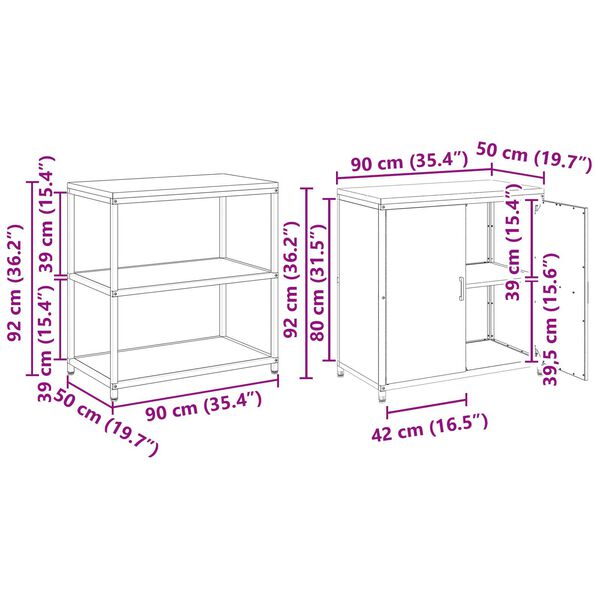 vidaXL Σετ Αποθήκευσης Κουζίνας 2 pcs Ελιά Πράσινη 150 x 50 x 92 εκ.
