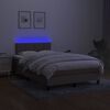 vidaXL &Kappa;&rho;&epsilon;&beta;ά&tau;&iota; Boxspring &mu;&epsilon; &Sigma;&tau;&rho;ώ&mu;&alpha; & LED Taupe 120x200 &epsilon;&kappa;. &Upsilon;&phi;&alpha;&sigma;&mu;ά&tau;&iota;&nu;&omicron;