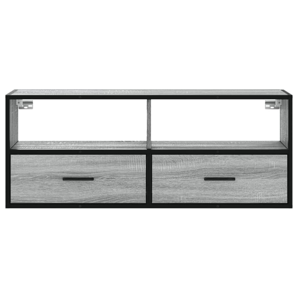 vidaXL Έπιπλο Τηλεόρασης Γκρι Sonoma 100x31x39,5 εκ. Επεξ.Ξύλο/Μέταλλο