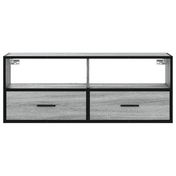 vidaXL Έπιπλο Τηλεόρασης Γκρι Sonoma 100x31x39,5 εκ. Επεξ.Ξύλο/Μέταλλο